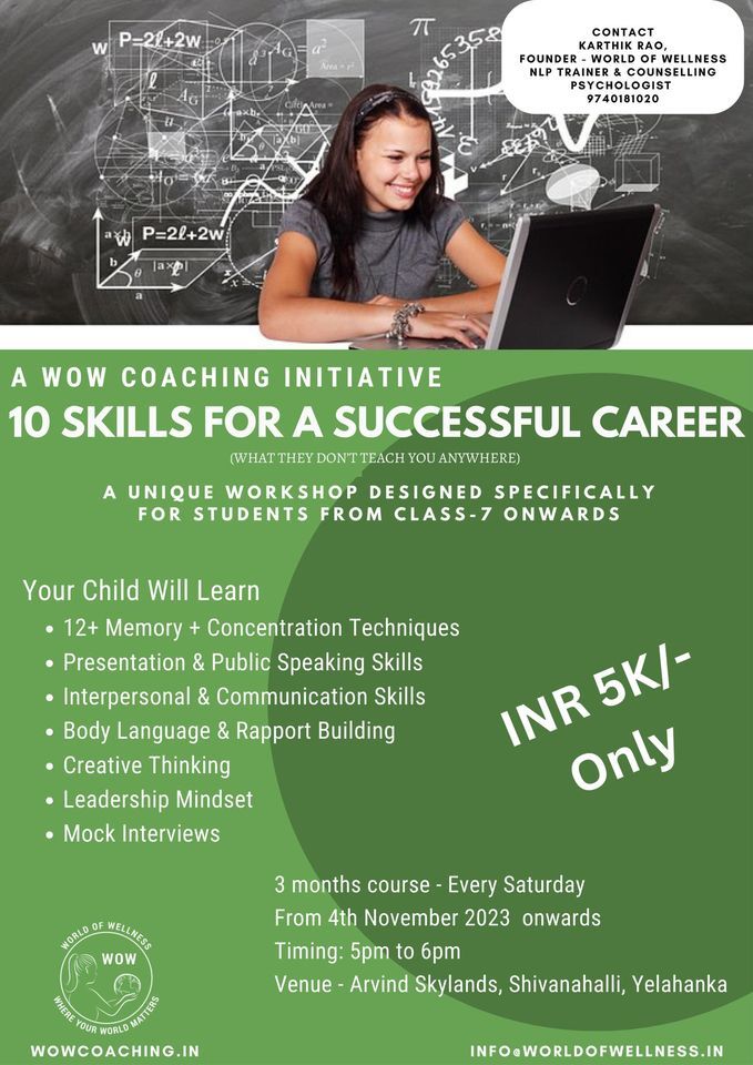 10 Skills for a Successful Career. A 3 months course, starting 4th Nov ...