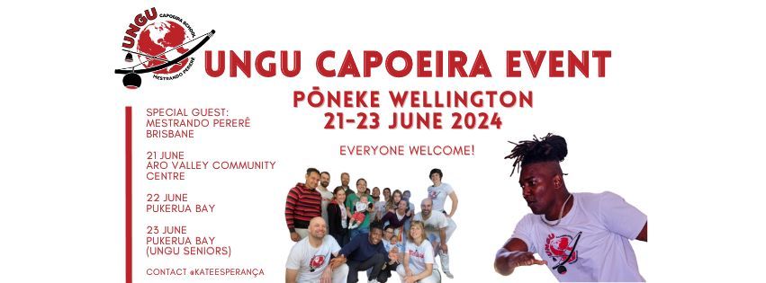Ungu Capoeira event in P\u014dneke Wellington with Mestrando Perer\u00ea