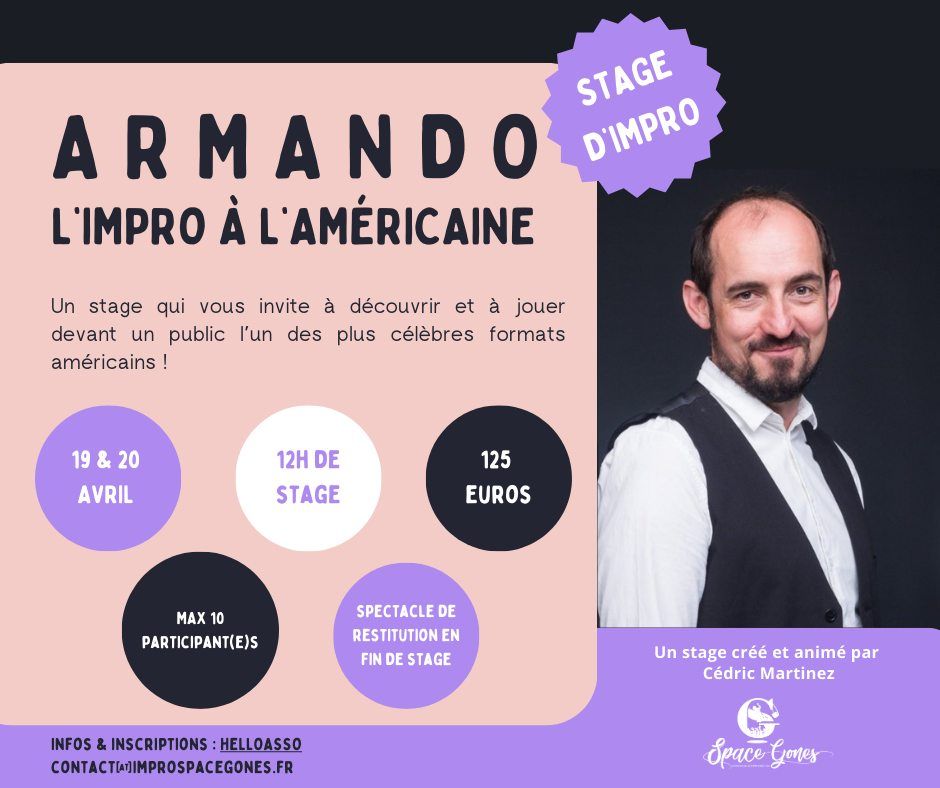 Stage exp\u00e9riment\u00e9 : Armando l'impro \u00e0 l'am\u00e9ricaine