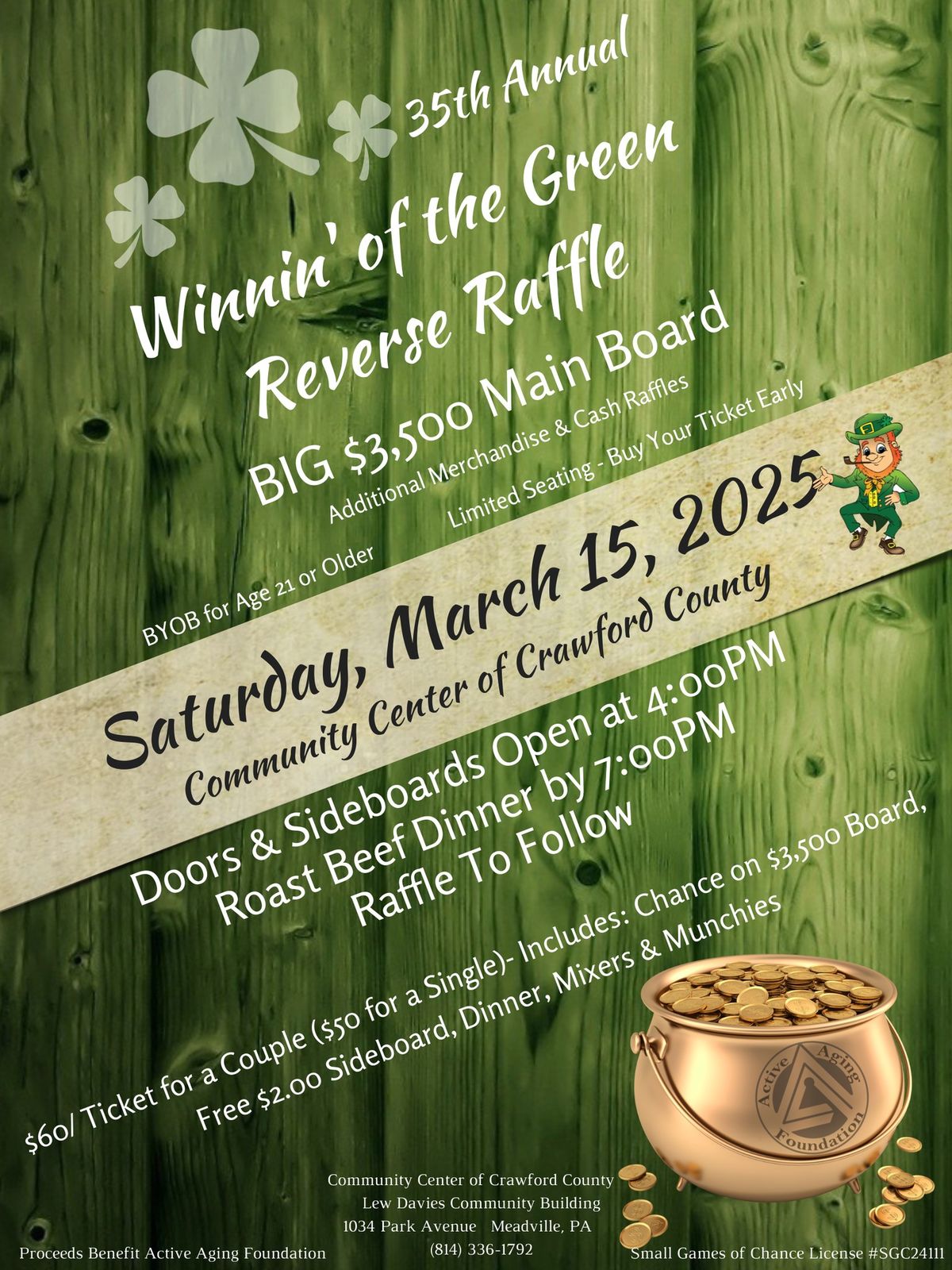 35th Annual Winnin' of the Green Reverse Raffle