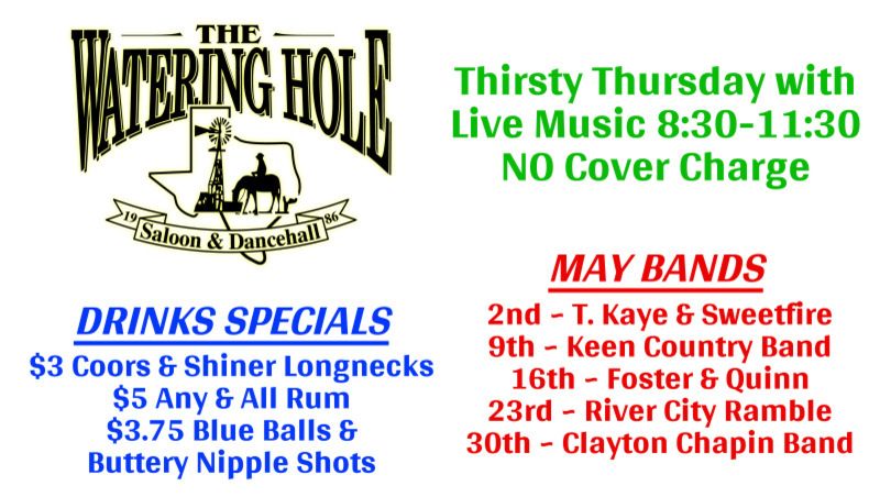 Thirsty Thursday at Watering Hole Saloon, NB, TX