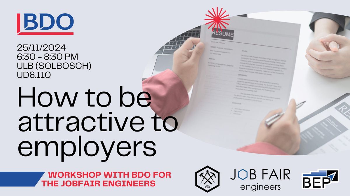 Workshop with BDO for the JobFair Engineers: "How to be attractive to employers"