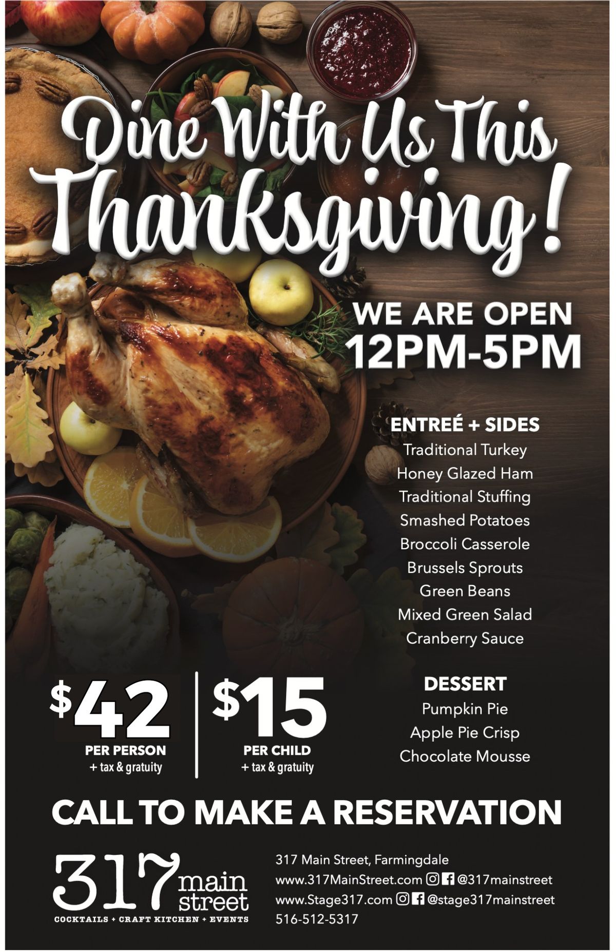 Dine- In Thanksgiving at 317 Main Street!