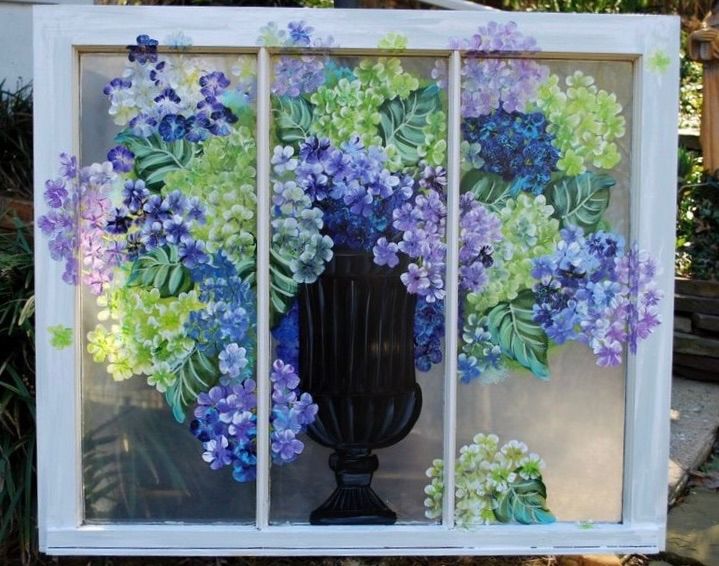 Hydrangea Dream Vintage Window Paint & Sip