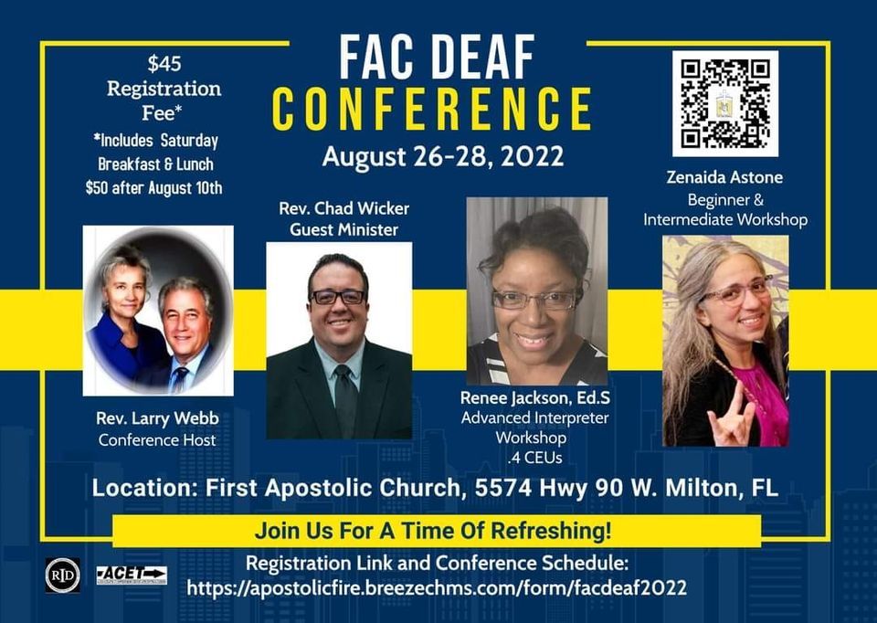 Deaf Conference FAC Deaf Conference 2022- Saturday Workshops, 5574 US-90, Milton, FL ...