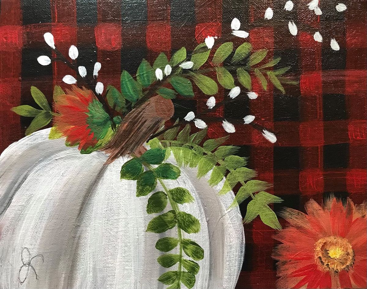 Paint Night Elgin Community College- Seniors - Plaid Pumpkin