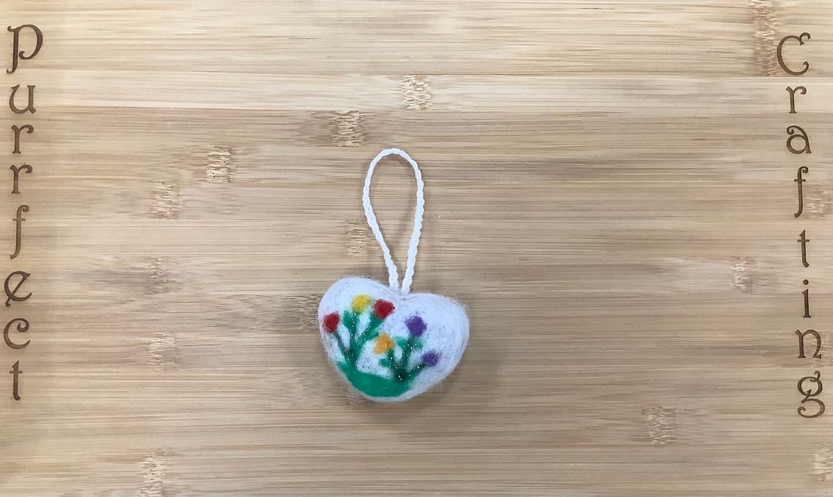 Felted lavender heart 