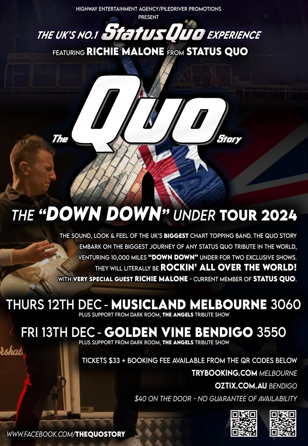 The QUO Story (formerly HEAVY TRAFFIC) direct from The U.K. In Victorias GOLDFIELDS