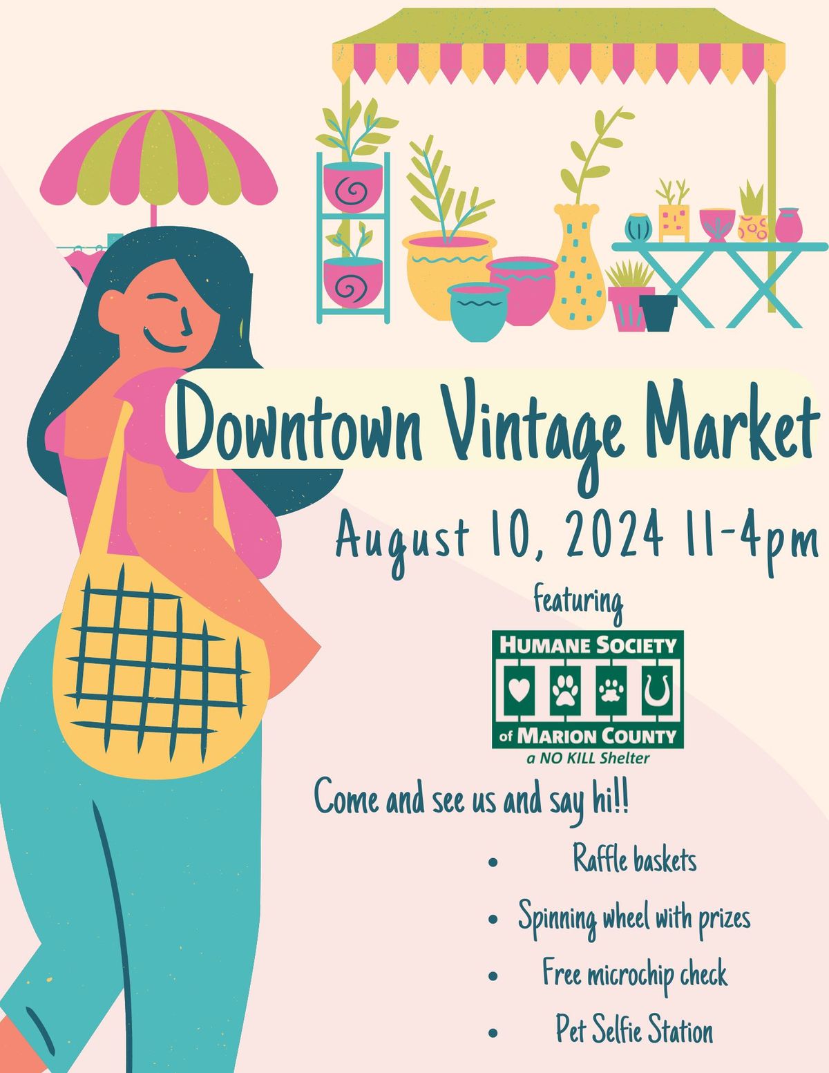 Downtown Vintage Market Event with the Humane Society
