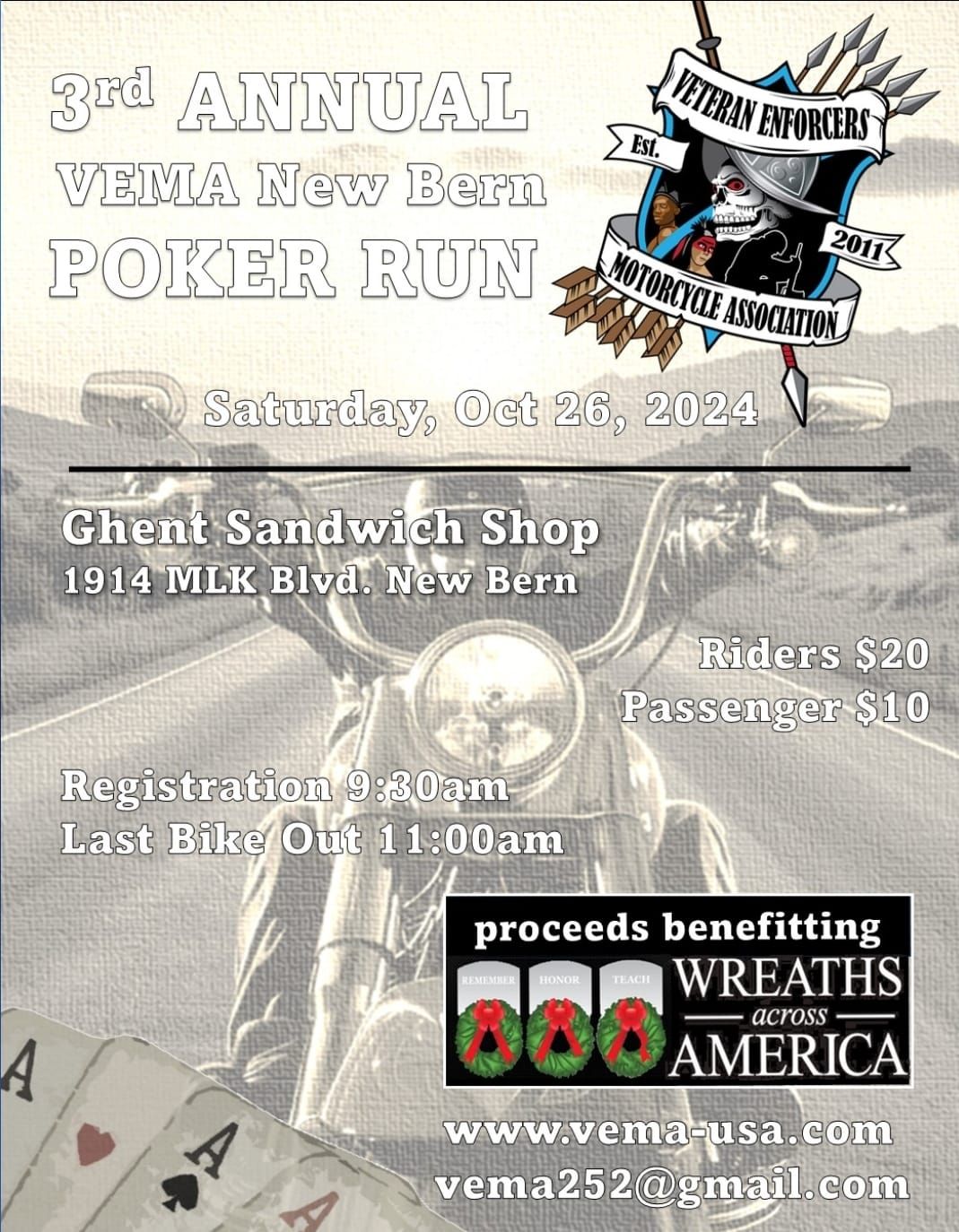 Poker Run for Wreaths Across America, New Bern NC