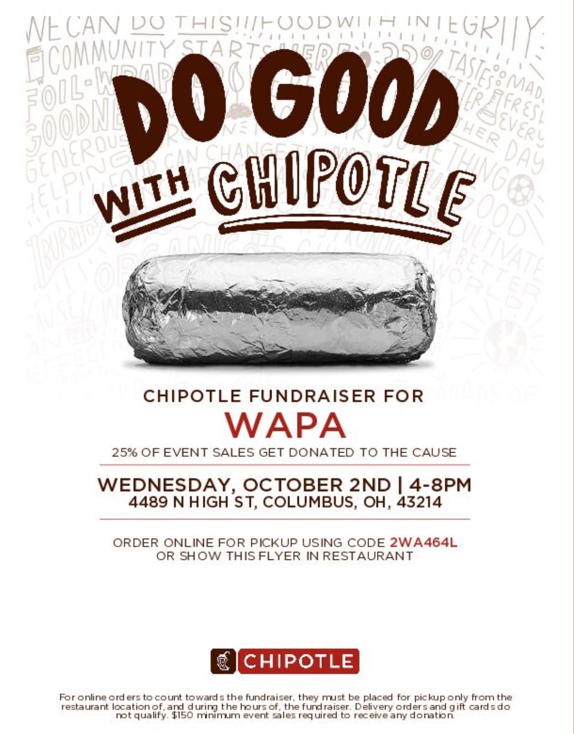 Chipotle Fundraiser Night!