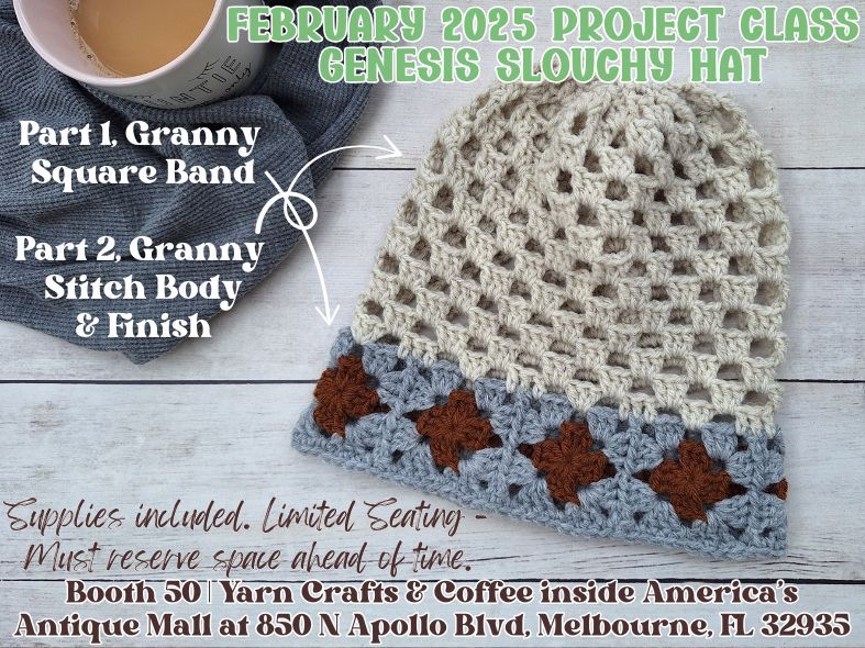 February Crochet Project, Part 2: Granny Square Slouchy Hat