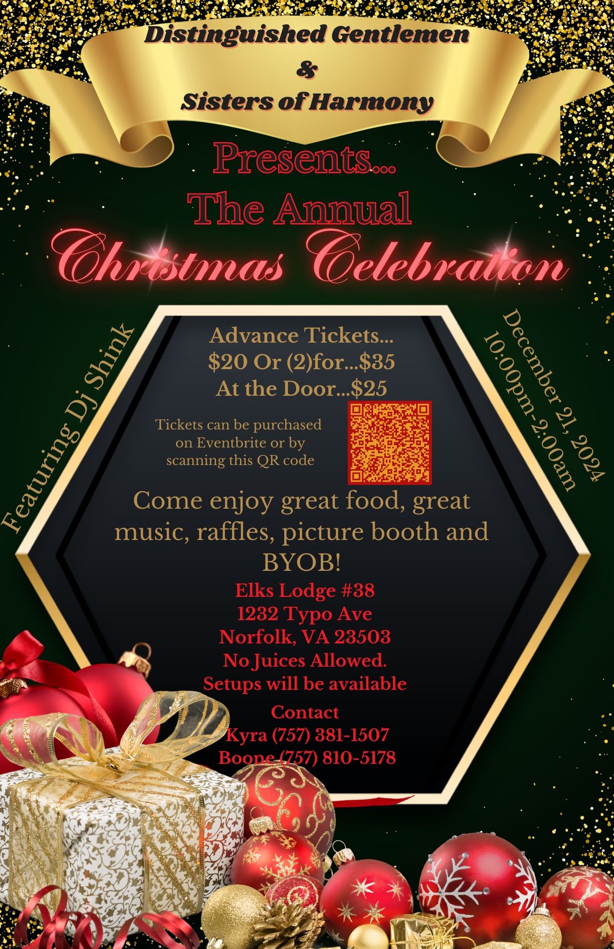 Distinguished Gentlemen & Sisters of Harmony's Annual Christmas Celebration