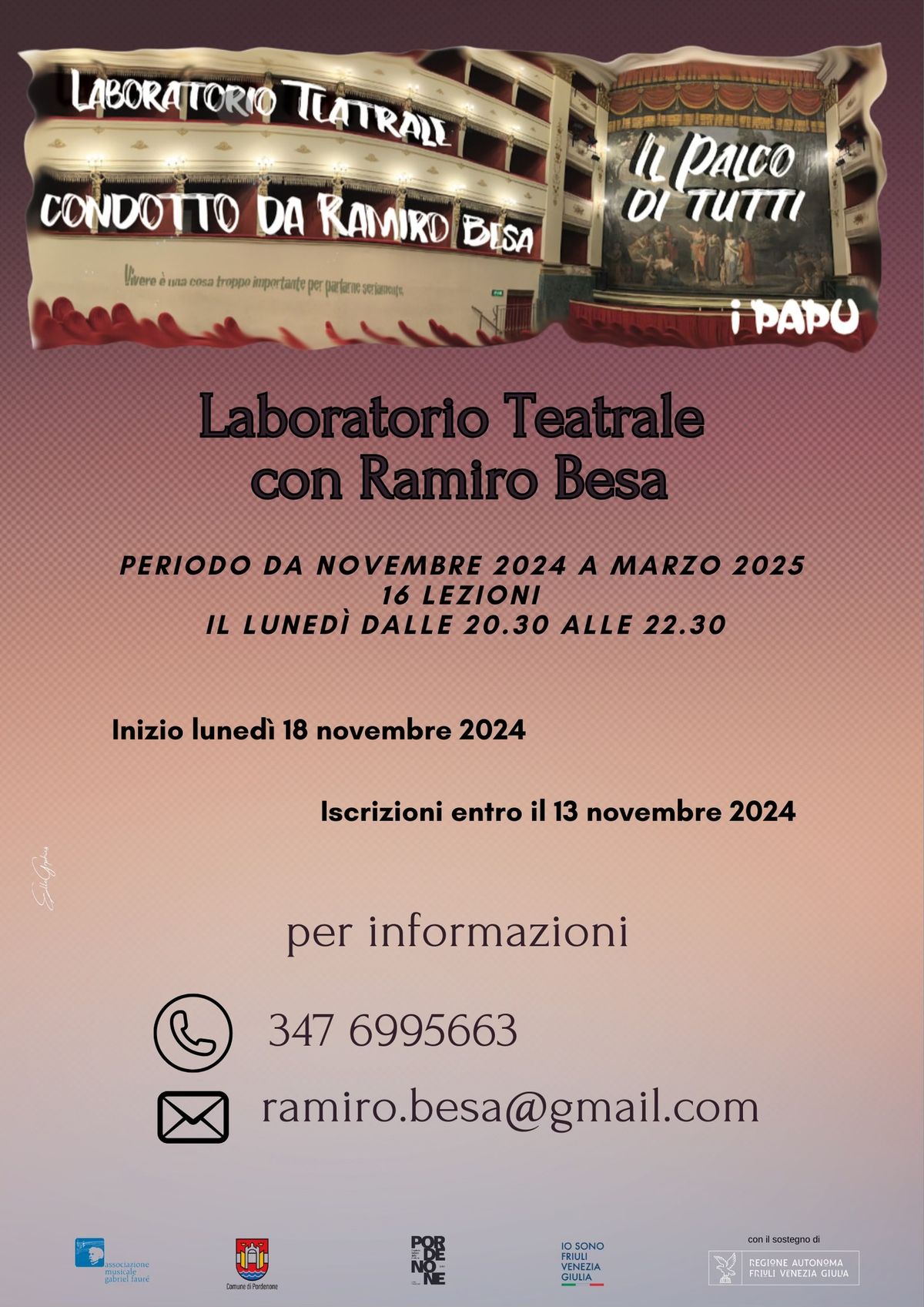 LABORATORIO TEATRALE condotto da Ramiro Besa (I Papu)