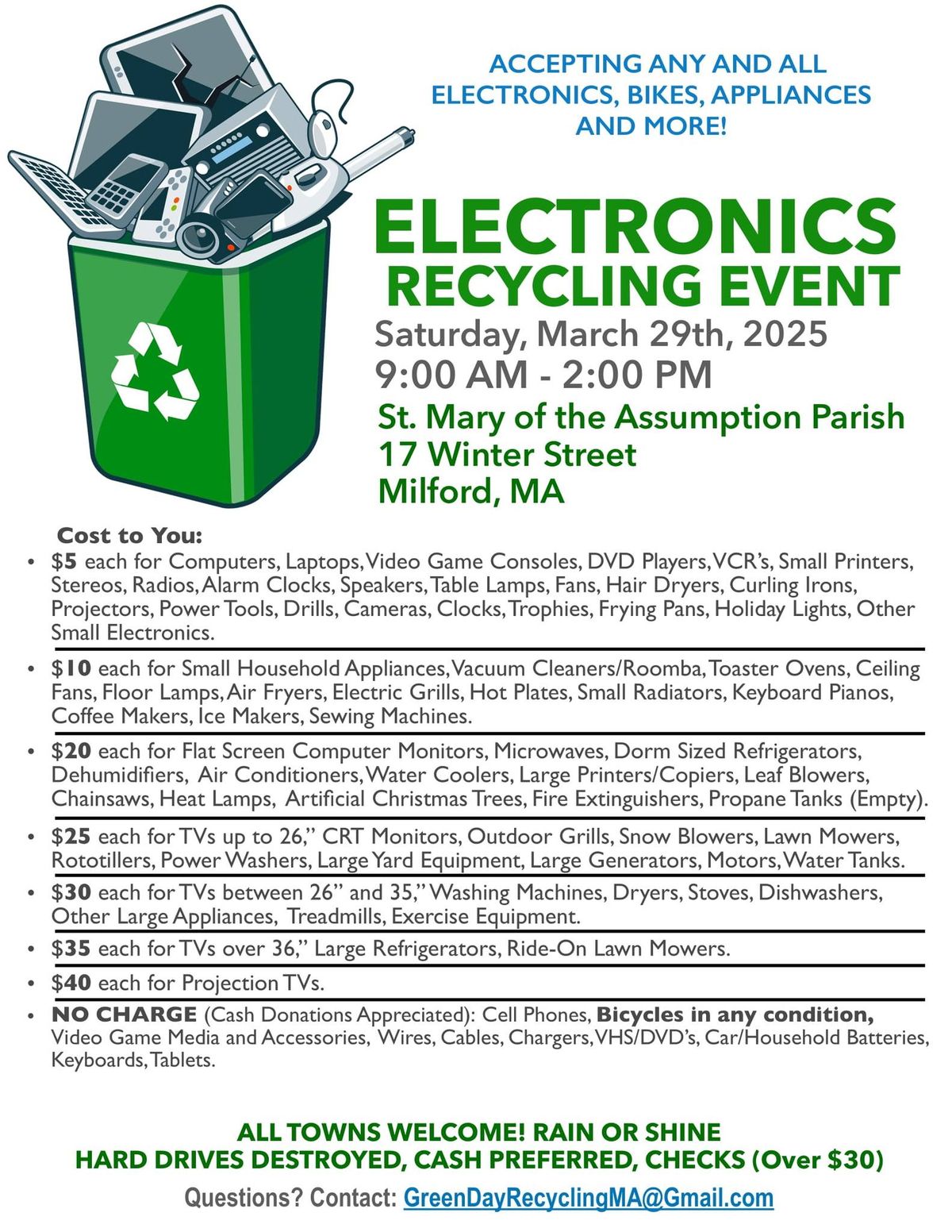 Milford Electronics Recycling Event