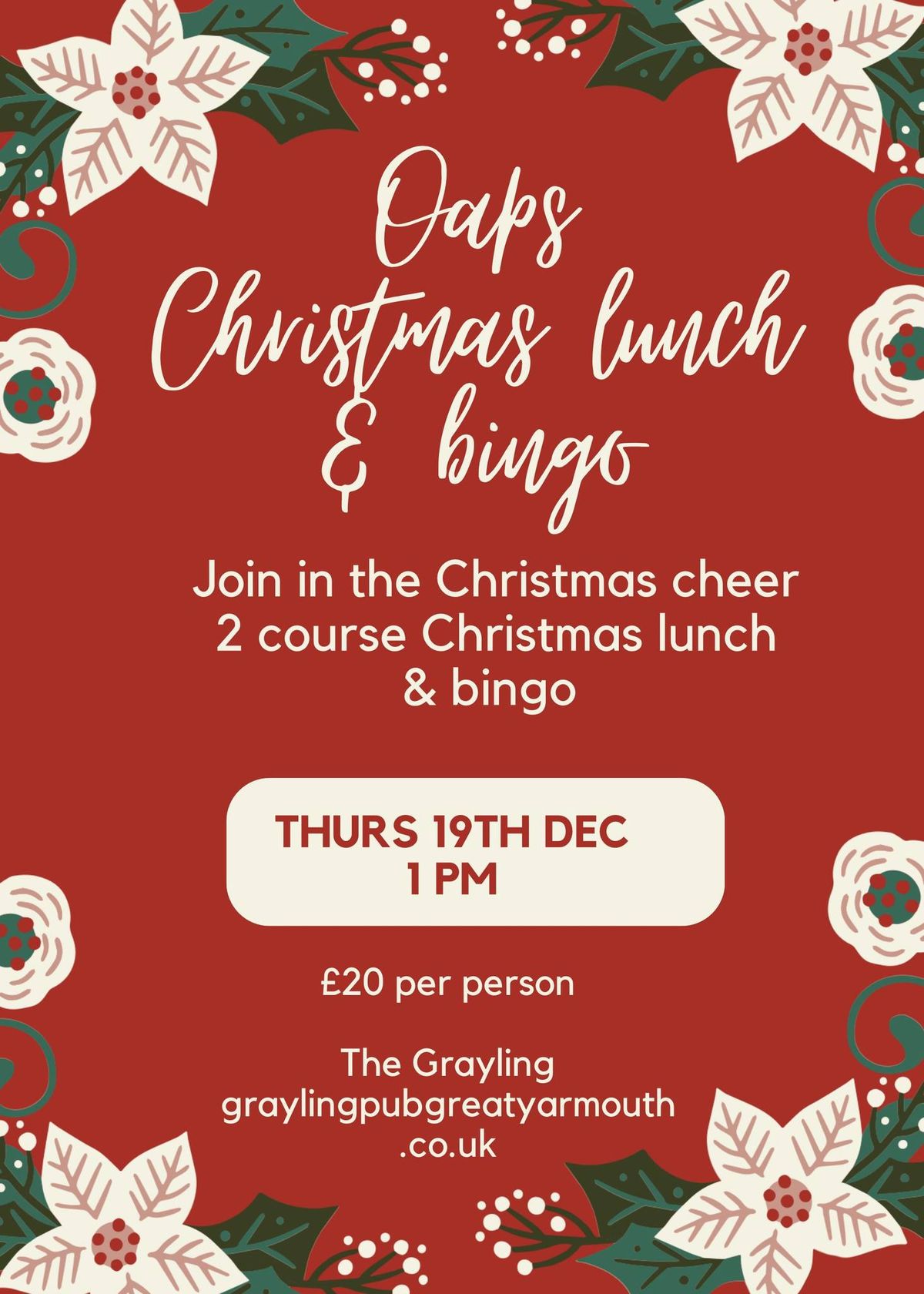 OAP\u2019s Christmas lunch & bingo 