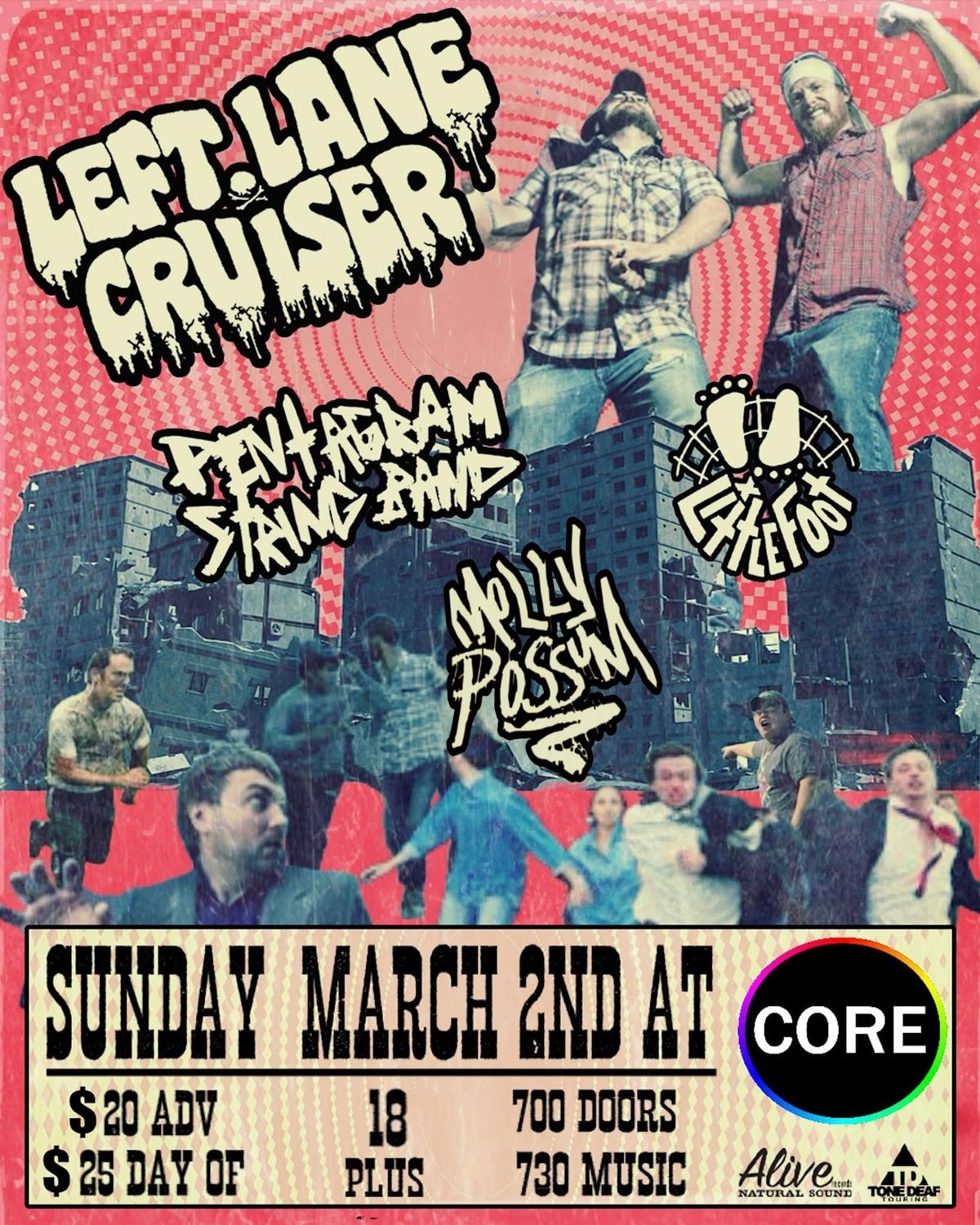 Left Lane Cruiser w\/ Pentagram String Band \/ LittleFoot at CORE Knoxville