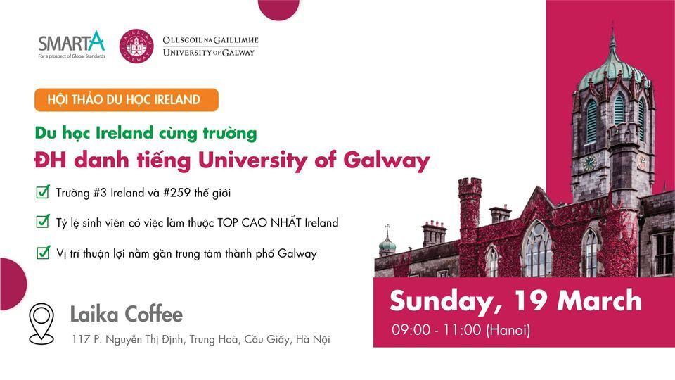 ?? Du h\u1ecdc Ireland t\u1ea1i tr\u01b0\u1eddng \u0110H danh ti\u1ebfng University of Galway?