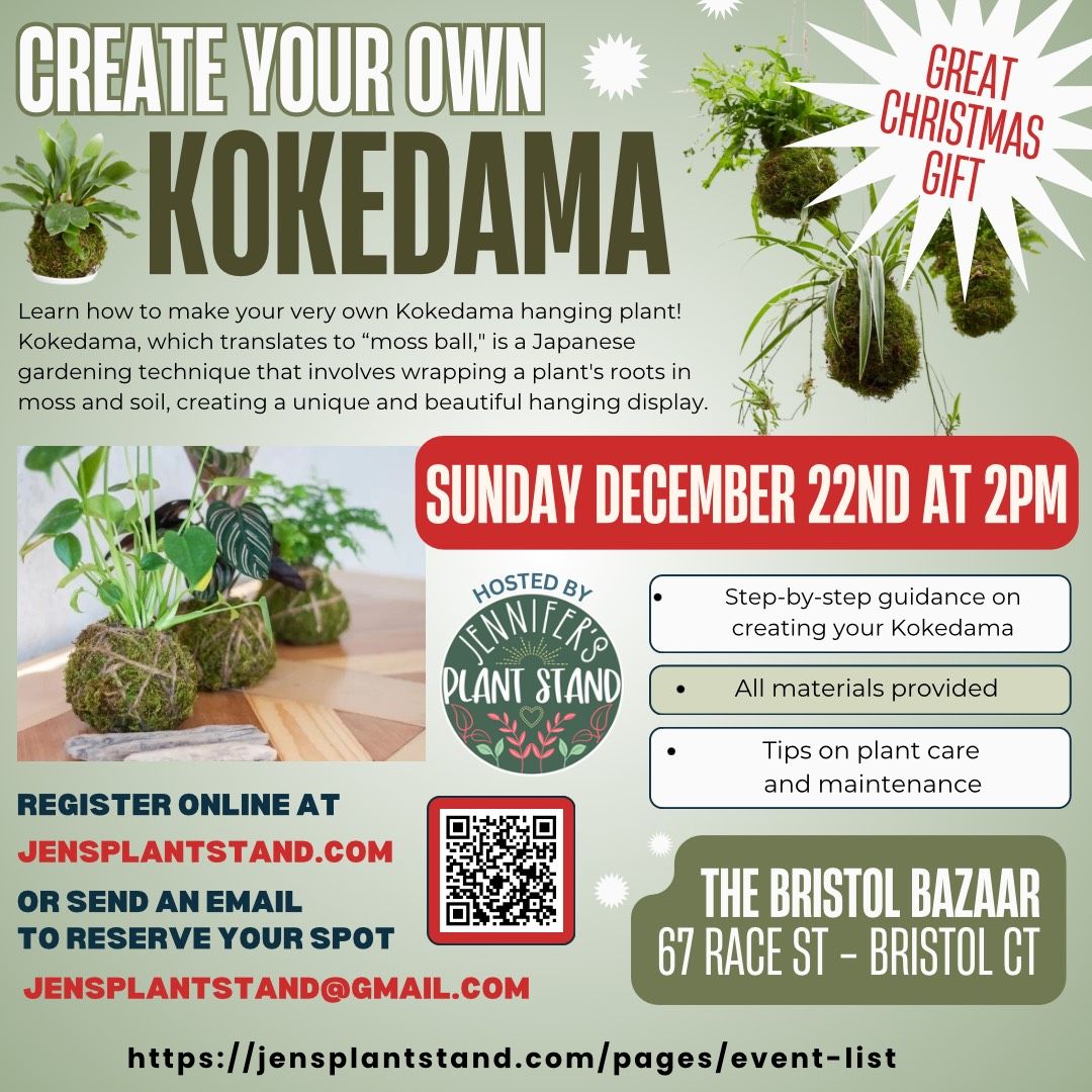 Create-your-own Kokedama Workshop @ The Bristol Bazaar