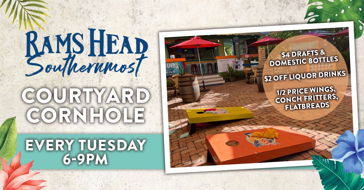 Cornhole Courtyard EVERY Tuesday at Rams Head Southernmost