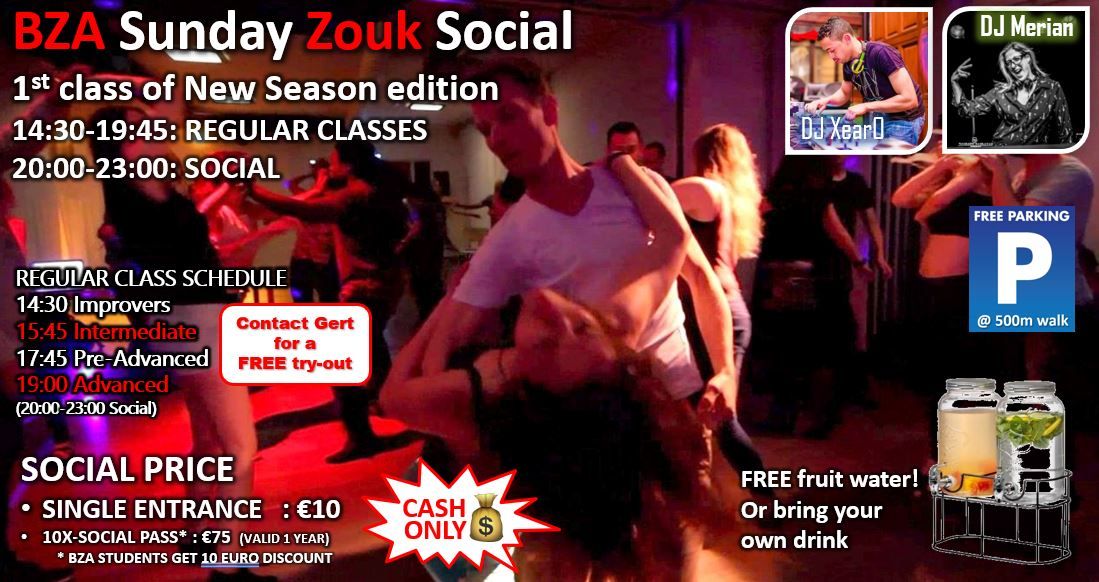 BZA Sunday Zouk Social - MAR 23 - Your Weekly Zouk Vitamins!