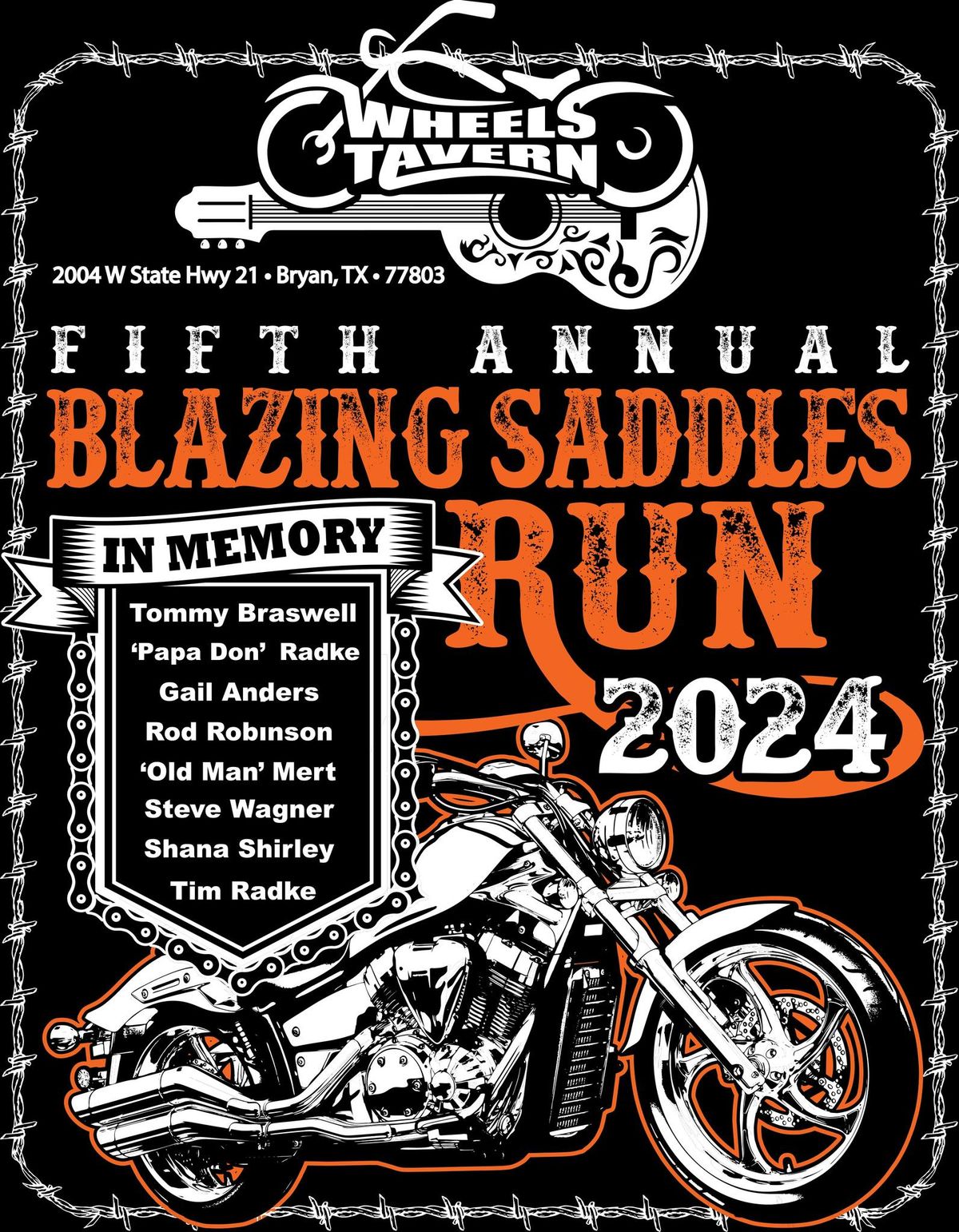 5th Annual Blazing Saddles Fun Run (SAVE THE DATE) MORE DEATILS TO COME
