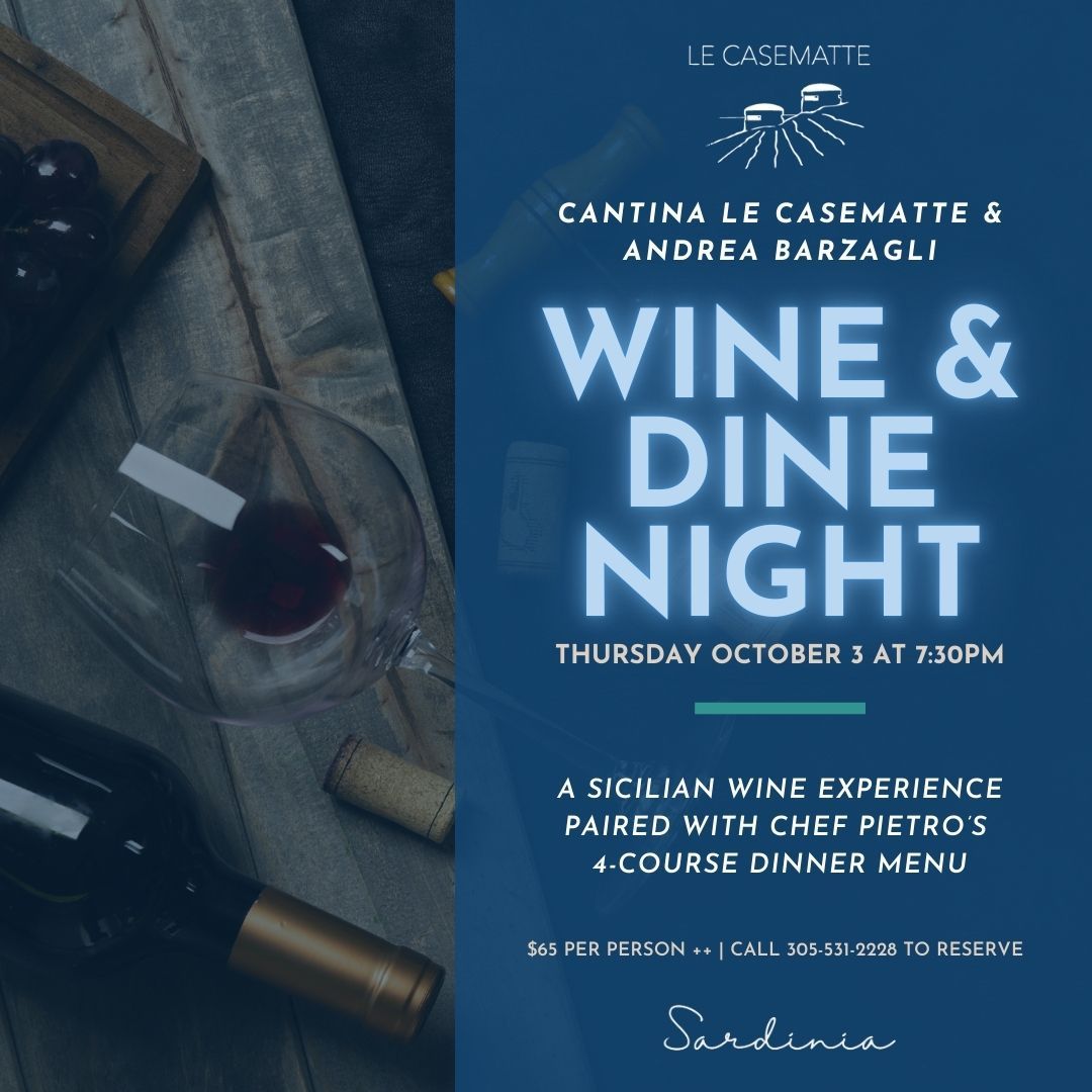 Sicilian wine tasting dinner