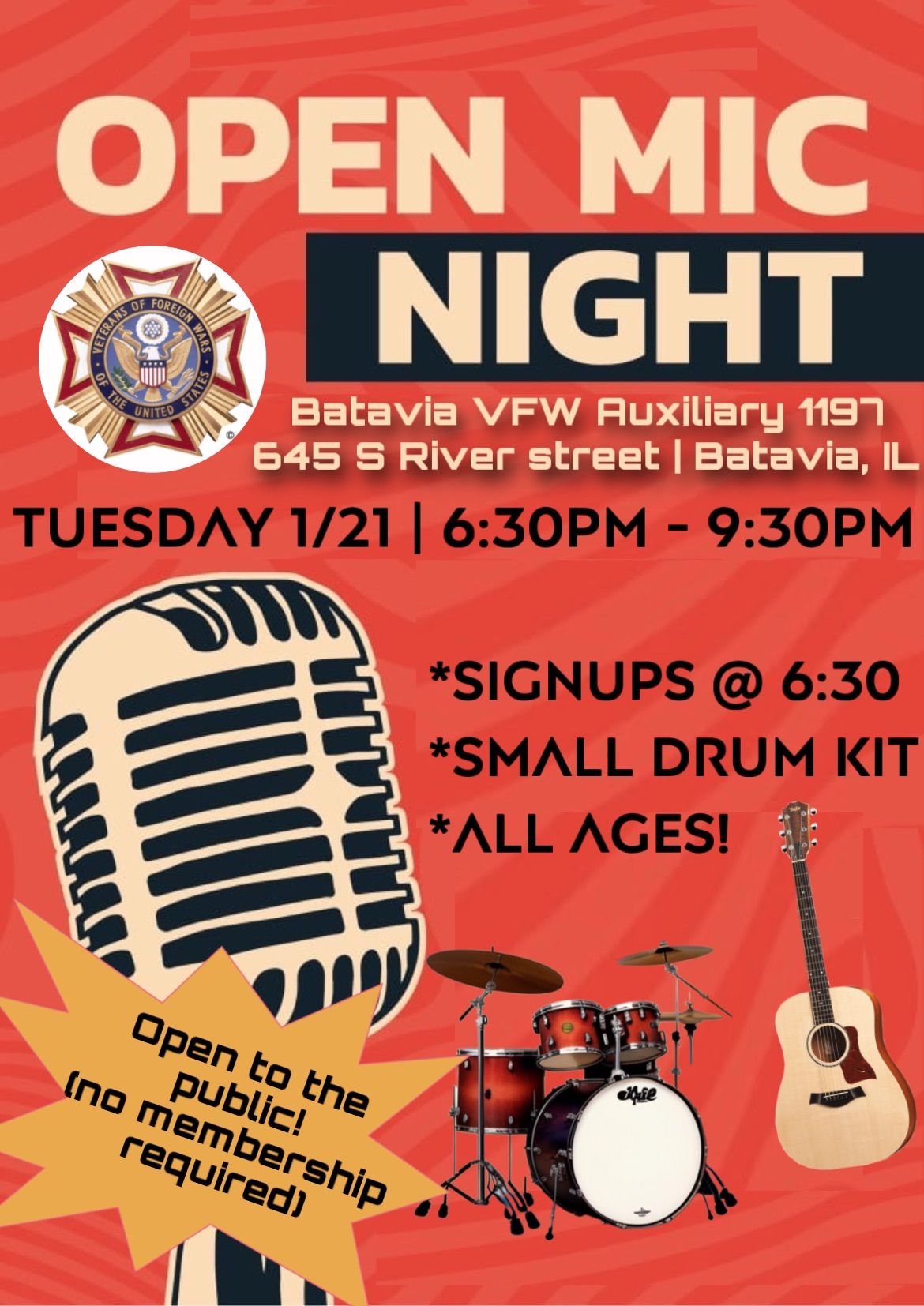 Open Mic Night at Batavia VFW Aux 1197