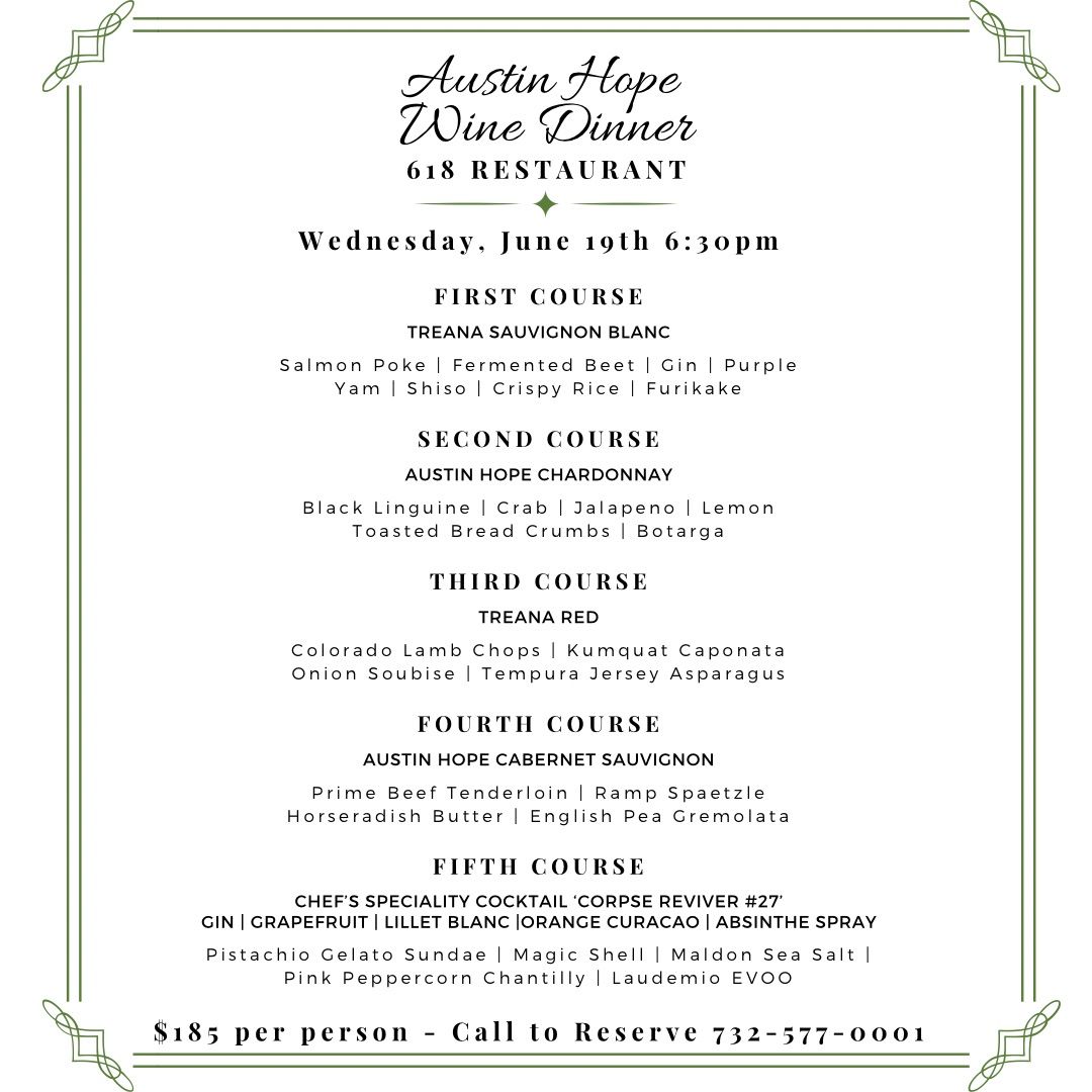 Austin Hope 5-Course Wine Dinner