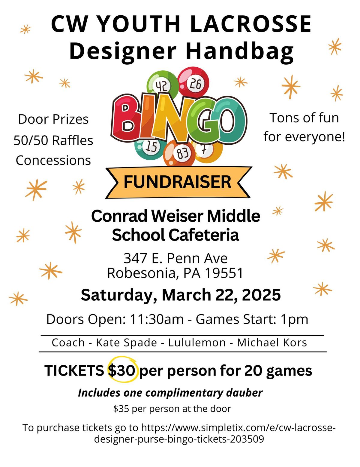 Designer Purse Bingo Fundraiser