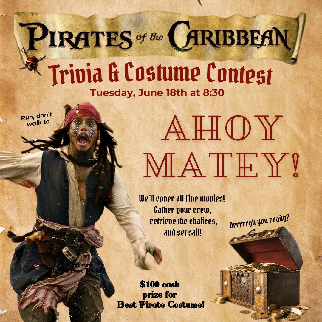 \ud83c\udff4\u200d\u2620\ufe0f Pirates of the Caribbean Trivia & Costume Contest!