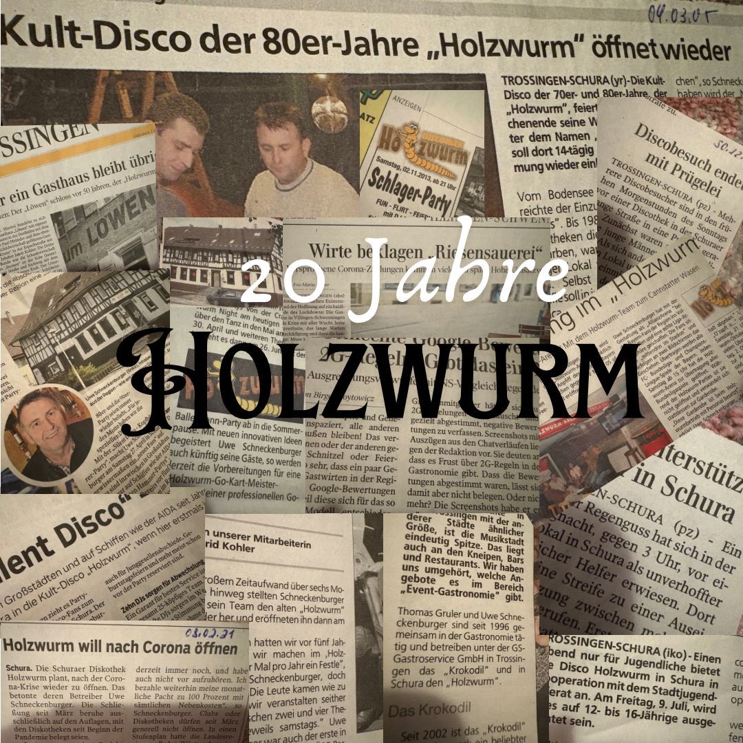 Wir feiern unser 20 J\u00e4hriges im Holzwurm mit Dj Jimmy