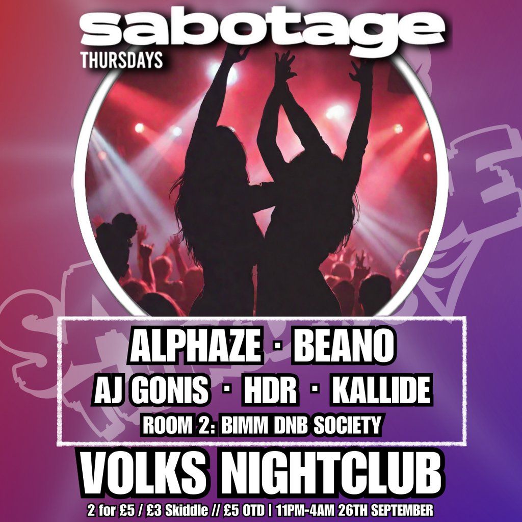 Sabotage Thursdays: Freshers