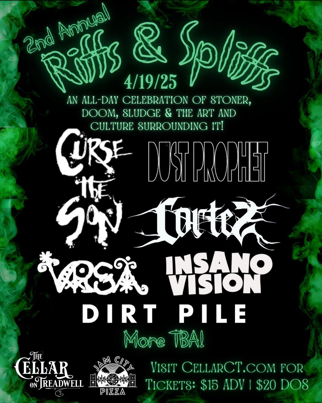 Riffs & Spliffs - An all-day celebration of stoner, doom, sludge with Curse The Son, Cortez & More!