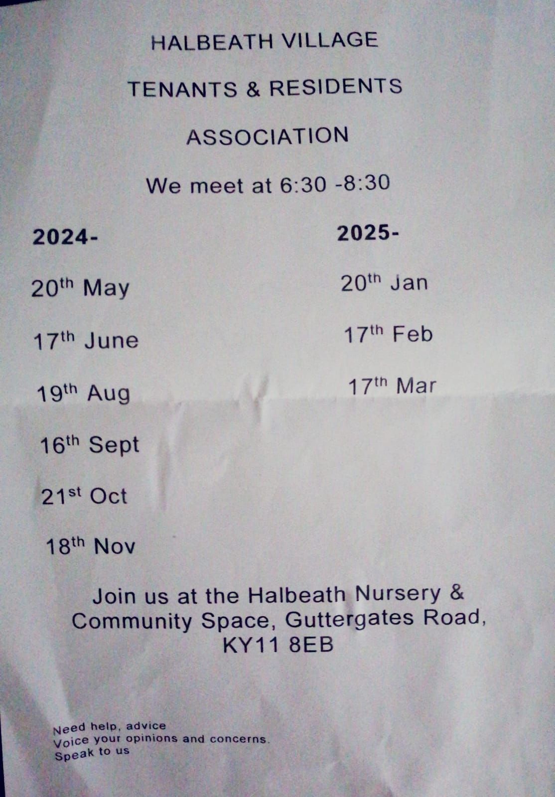 Halbeath Village Tenants and Residents Association 