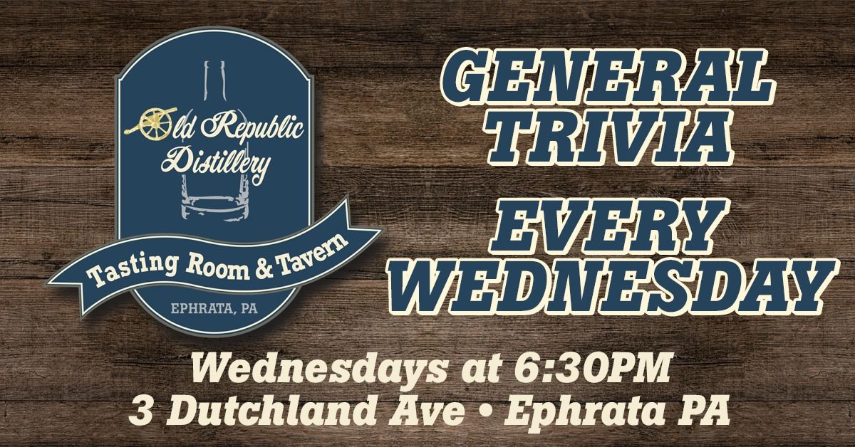 General Trivia at Old Republic Distillery and Tavern - Ephrata