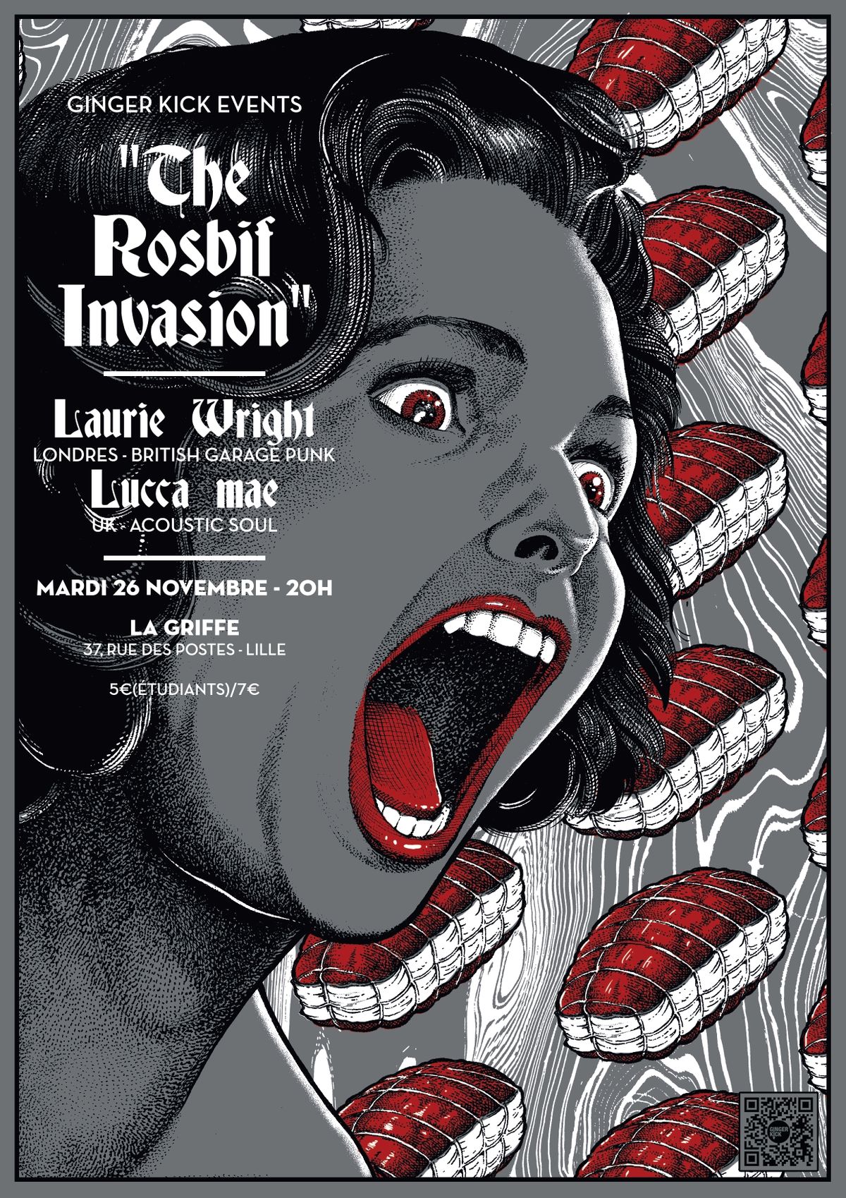 Concert GINGER KICK "The Rosbif Invasion" LAURIE WRIGHT (Londres) + LUCCA MAE (UK)