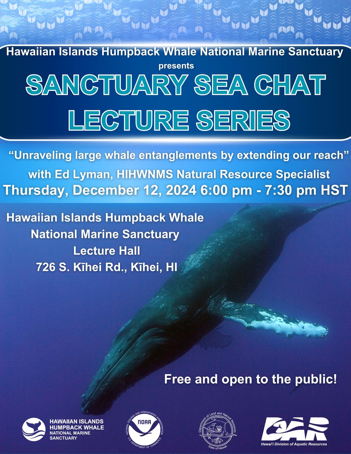 Sanctuary Sea Chat: Unraveling large whale entanglements by extending our reach" with Ed Lyman