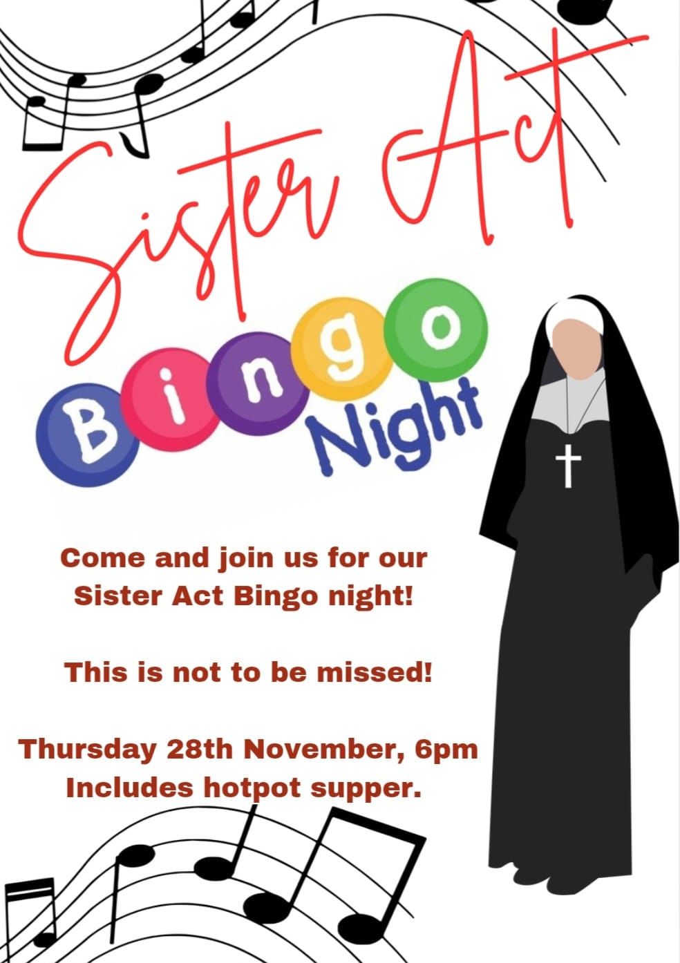 Sister Act Bingo Night !