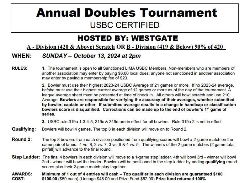 LBA -2024 Annual Doubles Tournament