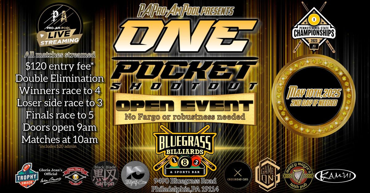 PA Pro-Am Pool presents The One Pocket Shootout - The Pennsylvania State One Pocket Championship