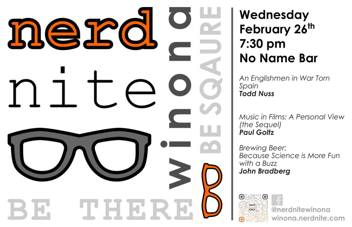 Nerd Nite Winona #43: Eric Blair, Music in Movies, Homebrew Beer