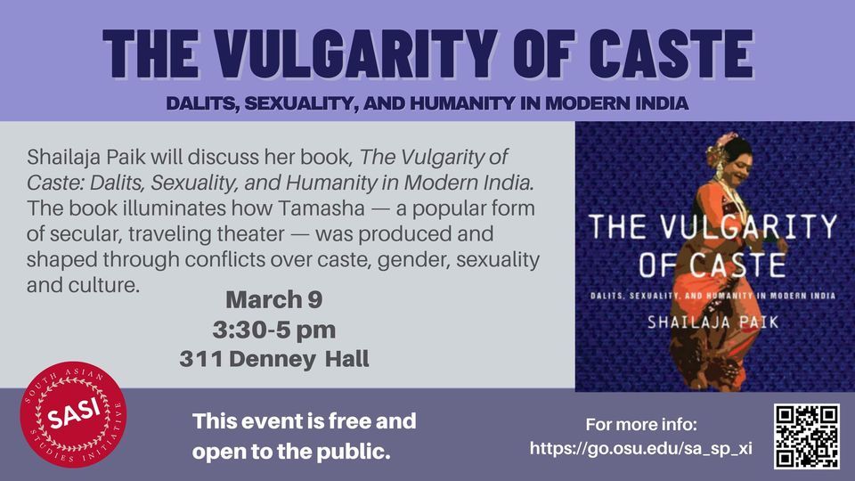 Book Discussion: The Vulgarity of Caste: Dalits, Sexuality, and Humanity in Modern India by Shailaja