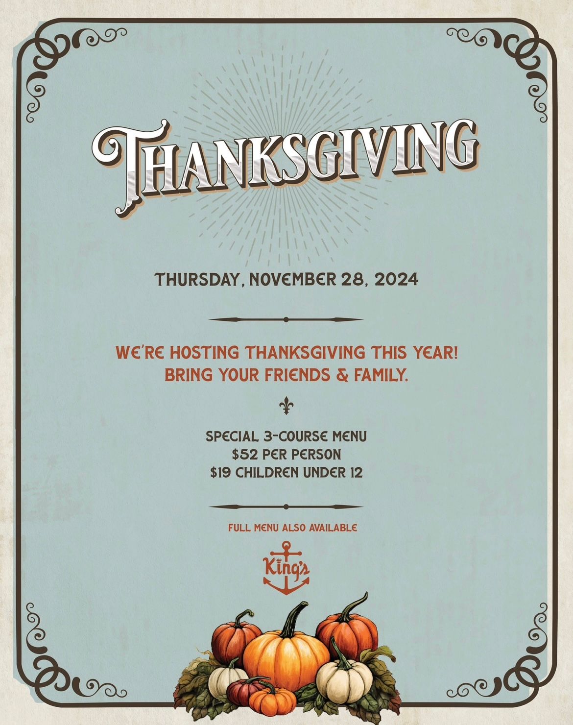 Thanksgiving 2024 at King\u2019s Fish House - Rancho Cucamonga