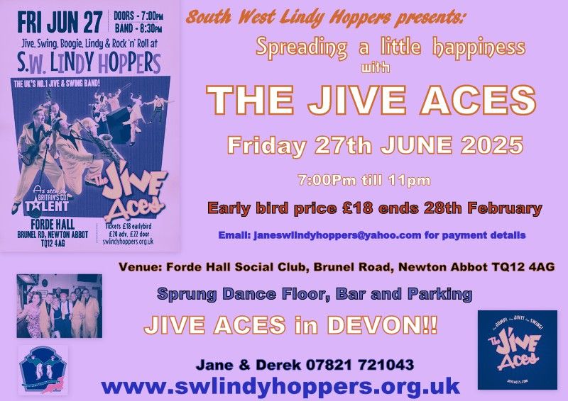 The Jive Aces are coming to Devon!