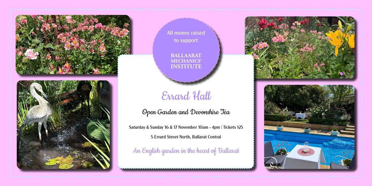 Open Garden & Devonshire Tea, BMI Fundraiser | Errard Hall