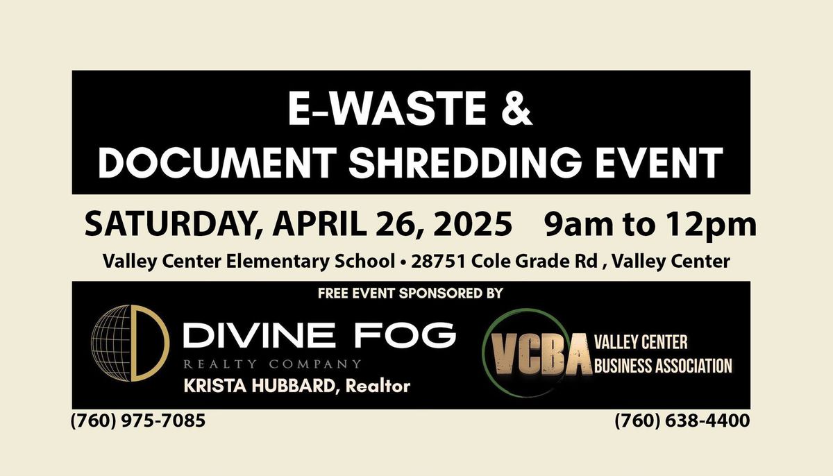 Valley Center E-Waste & Document Shredding Event 