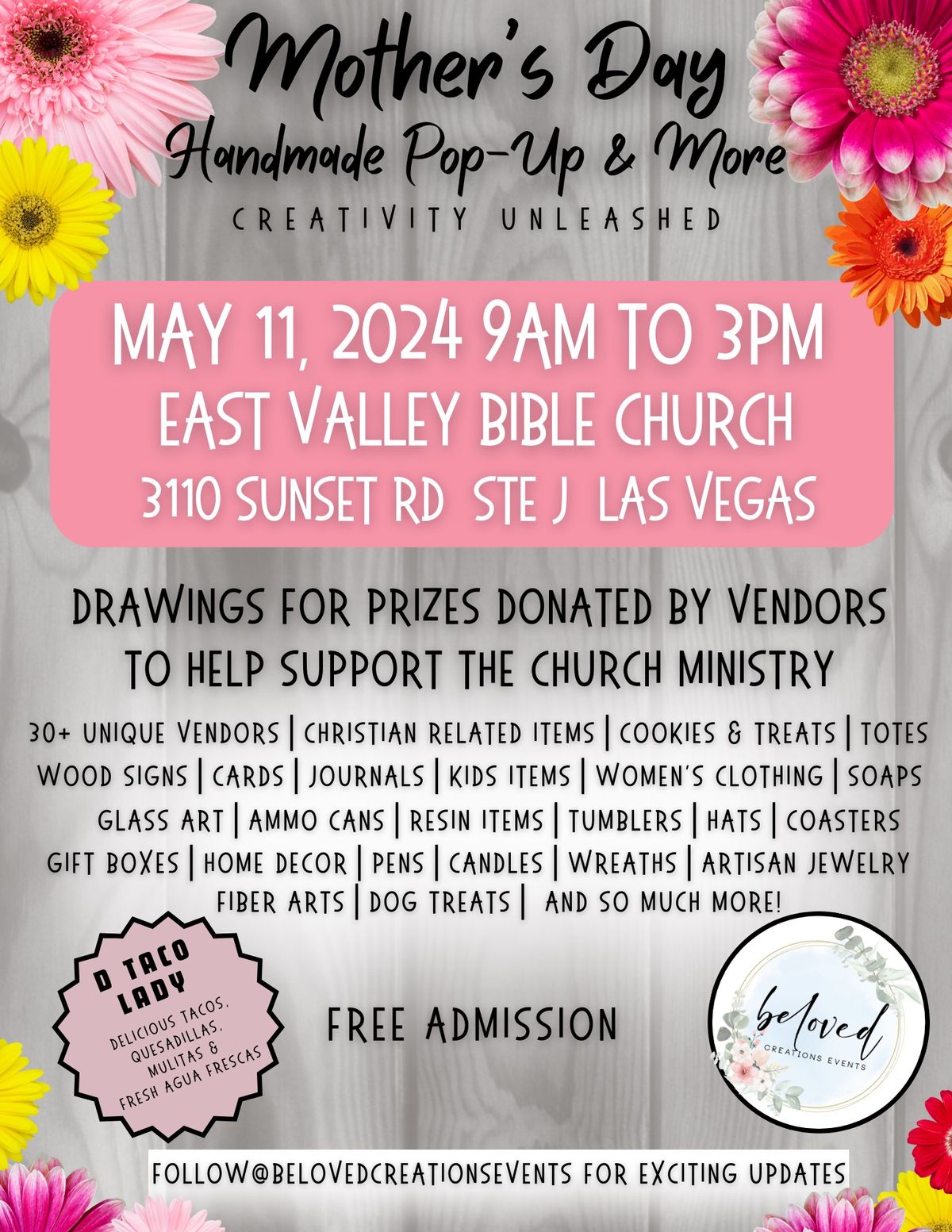 Mother\u2019s Day Hand-Made Pop Up: Creativity Unleashed & More 