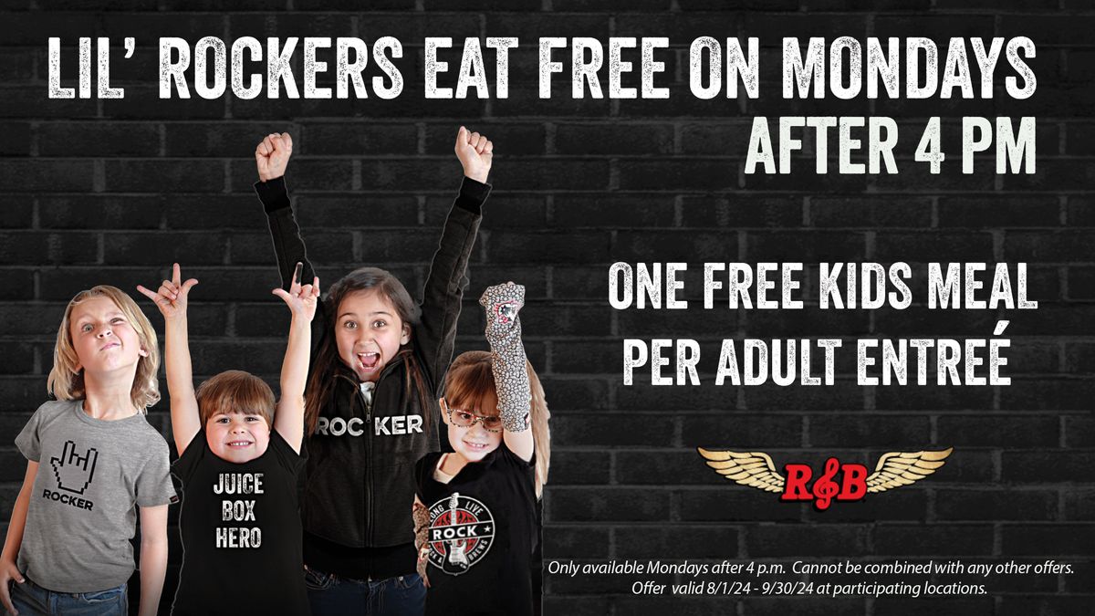 Kids Eat Free Mondays after 4 pm!