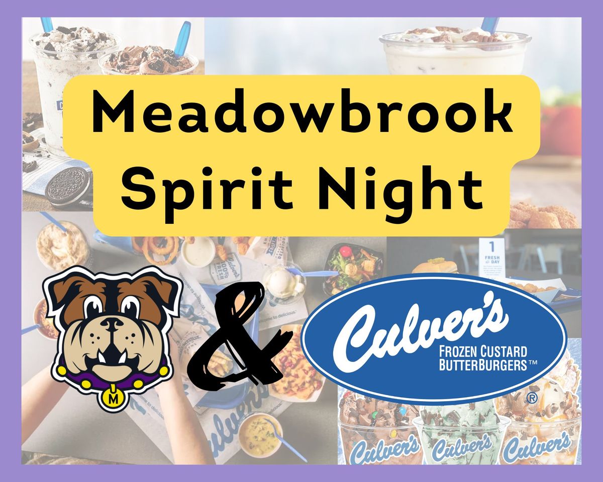 Meadowbrook Spirit Night @ Culver's